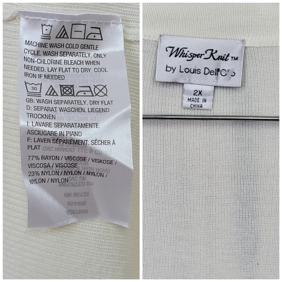 𝅺Linea by Louis Dell'olio Whisper Knit Long Pocket Cardigan Ivory Cream Size 2X - Picture 11 of 12